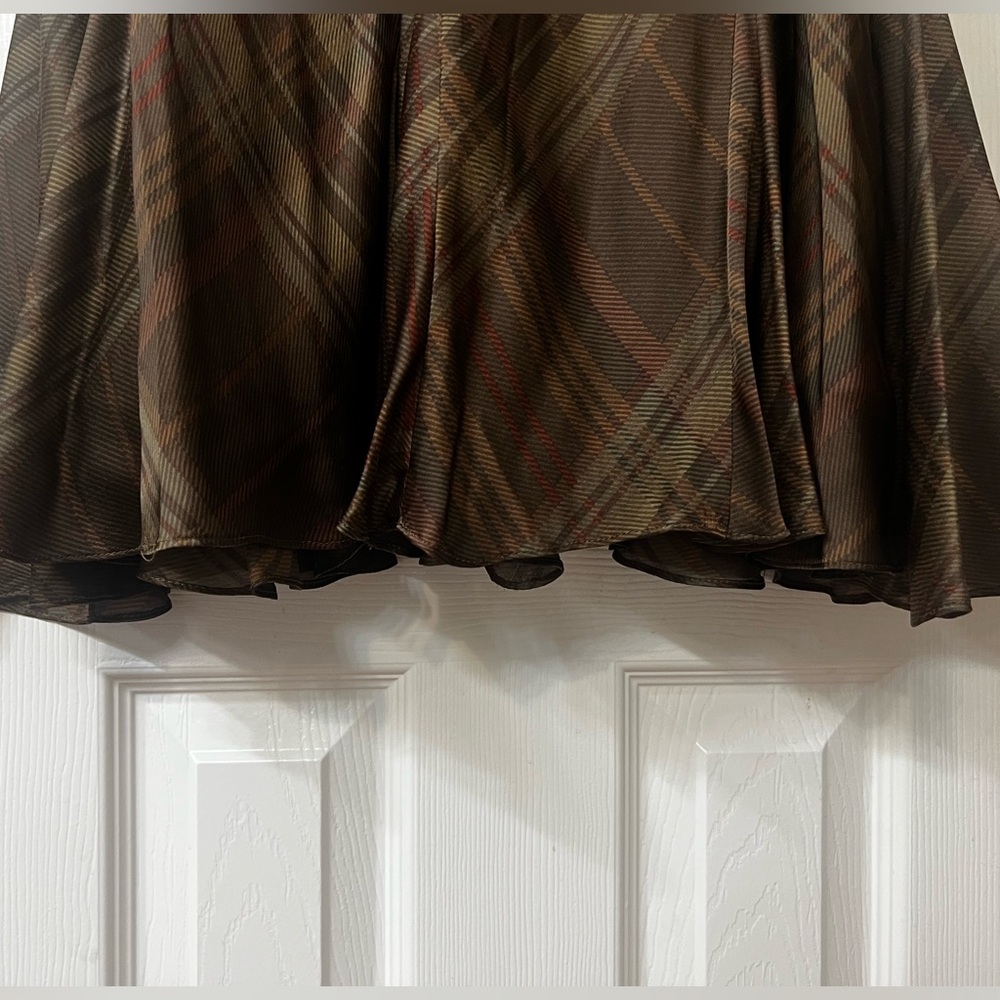 Ralph Lauren NEW XL 100% Silk Brown Knee-Length Asymmetrical Skirt - Picture 2 of 4